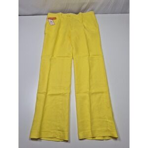 Inserch Linen Dress Pants Mens 42x34 Yellow Slim Fit Lightweight Summer NWT